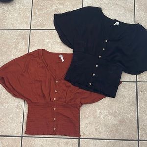 Black & Burnt Orange Tops